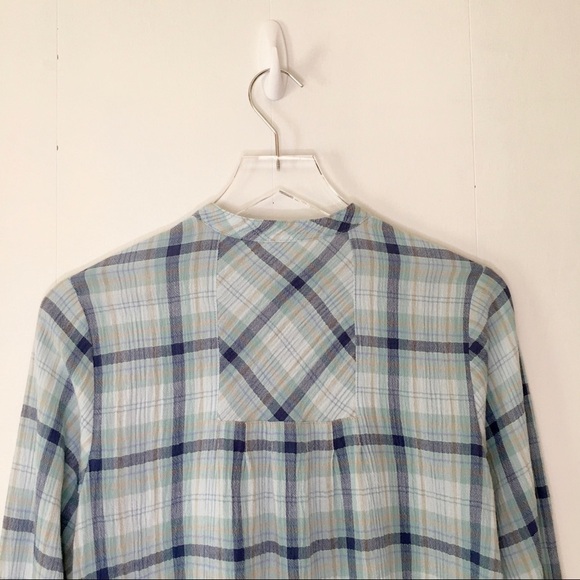 J JILL Plaid Button-Front Shirttail Tunic Top Size XS - Picture 7 of 14